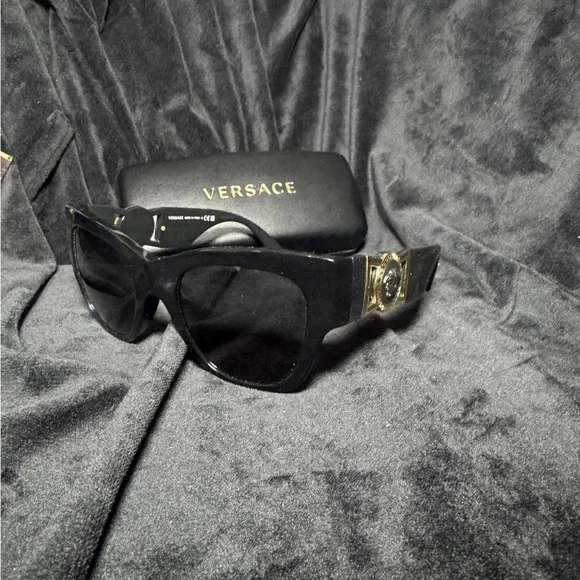Versace Black and Gold Men's Sunglasses